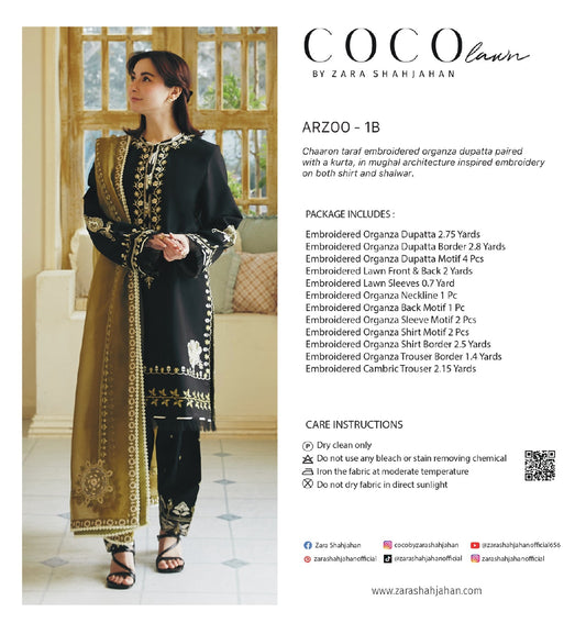 01B -ARZOO -  COCO LAWN UNSTITCHED 24