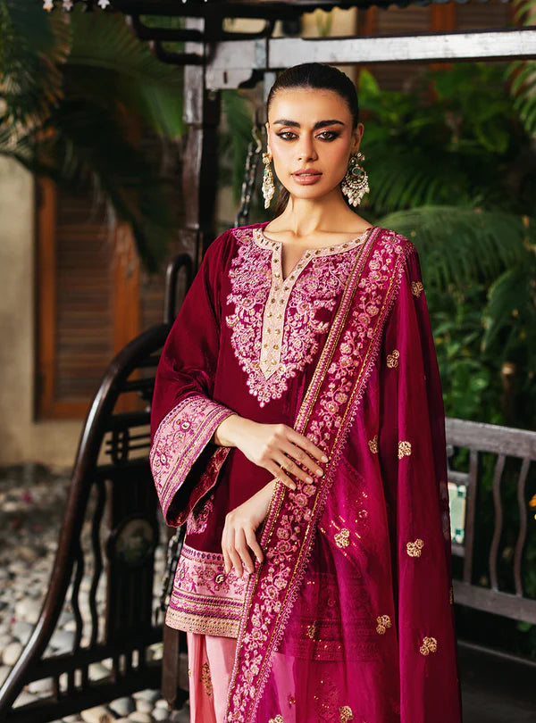 ZAINAB CHOTTANI VELVET UNSTITCHED RUBI