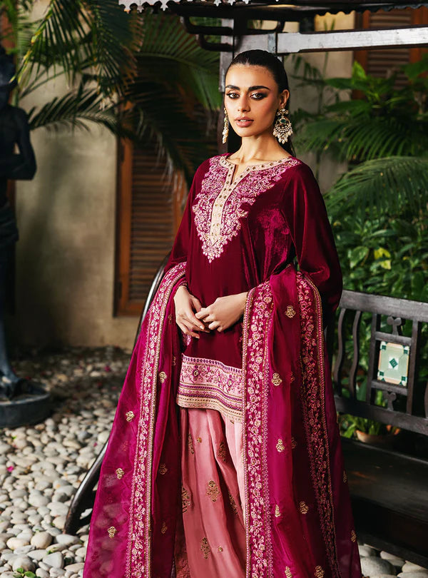 ZAINAB CHOTTANI VELVET UNSTITCHED RUBI