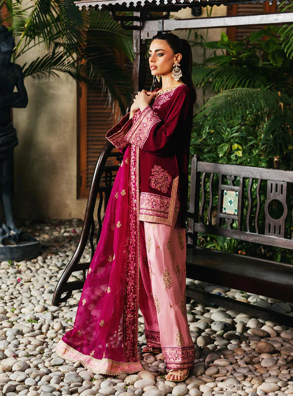 ZAINAB CHOTTANI VELVET UNSTITCHED RUBI