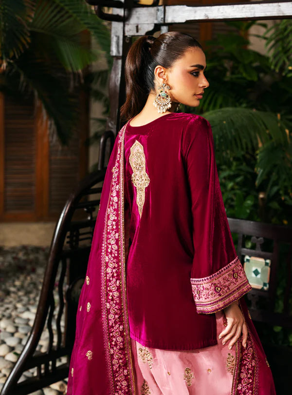 ZAINAB CHOTTANI VELVET UNSTITCHED RUBI