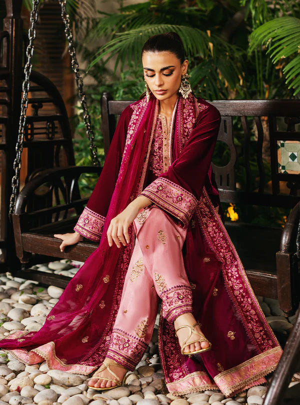 ZAINAB CHOTTANI VELVET UNSTITCHED RUBI