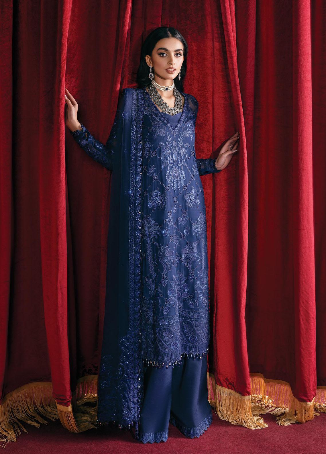 D04 - SAPPHIRE ELEGANCE  - Starlet by Afrozeh  Chiffon