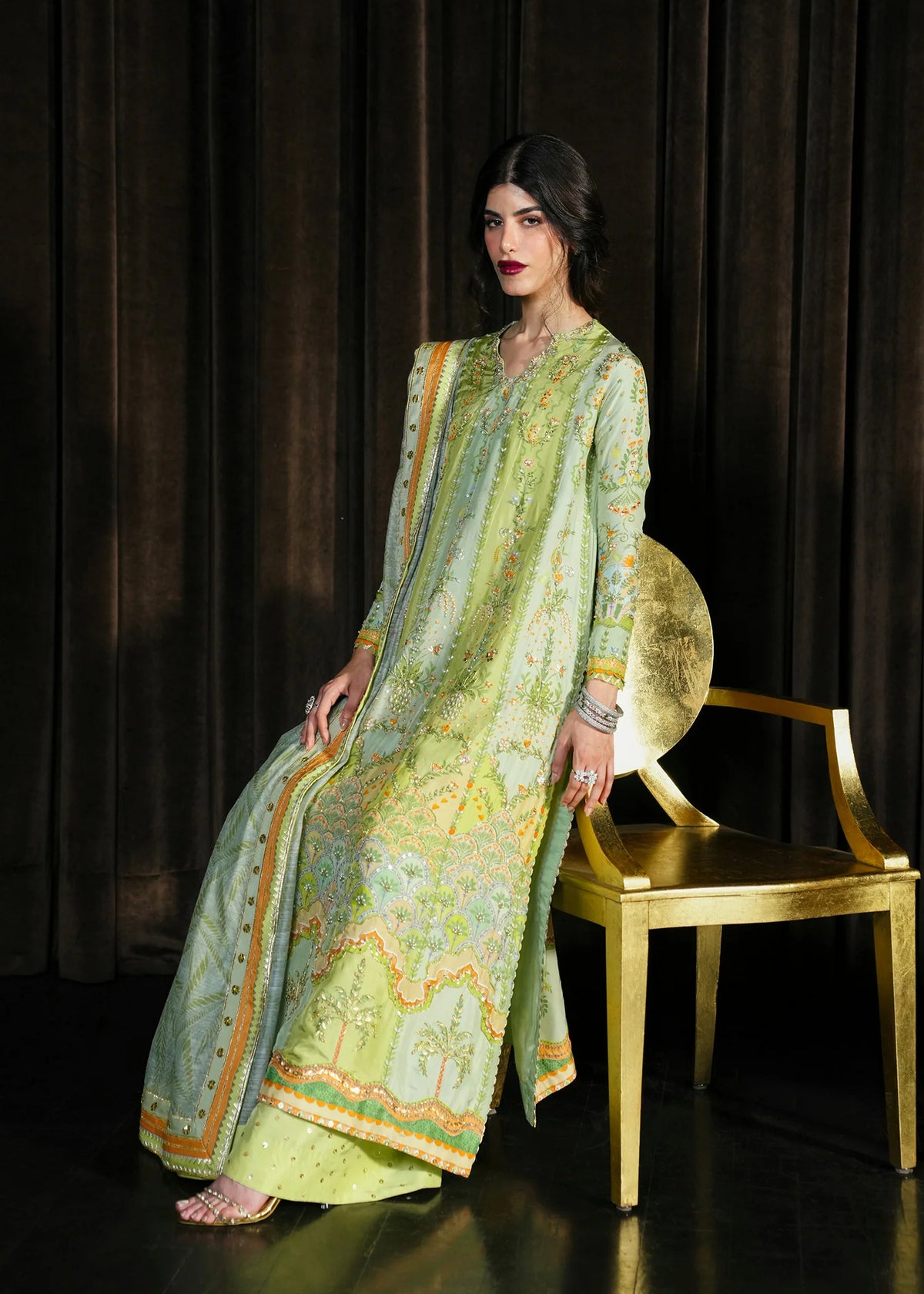 Crimson Prints :Rangralli - Lime