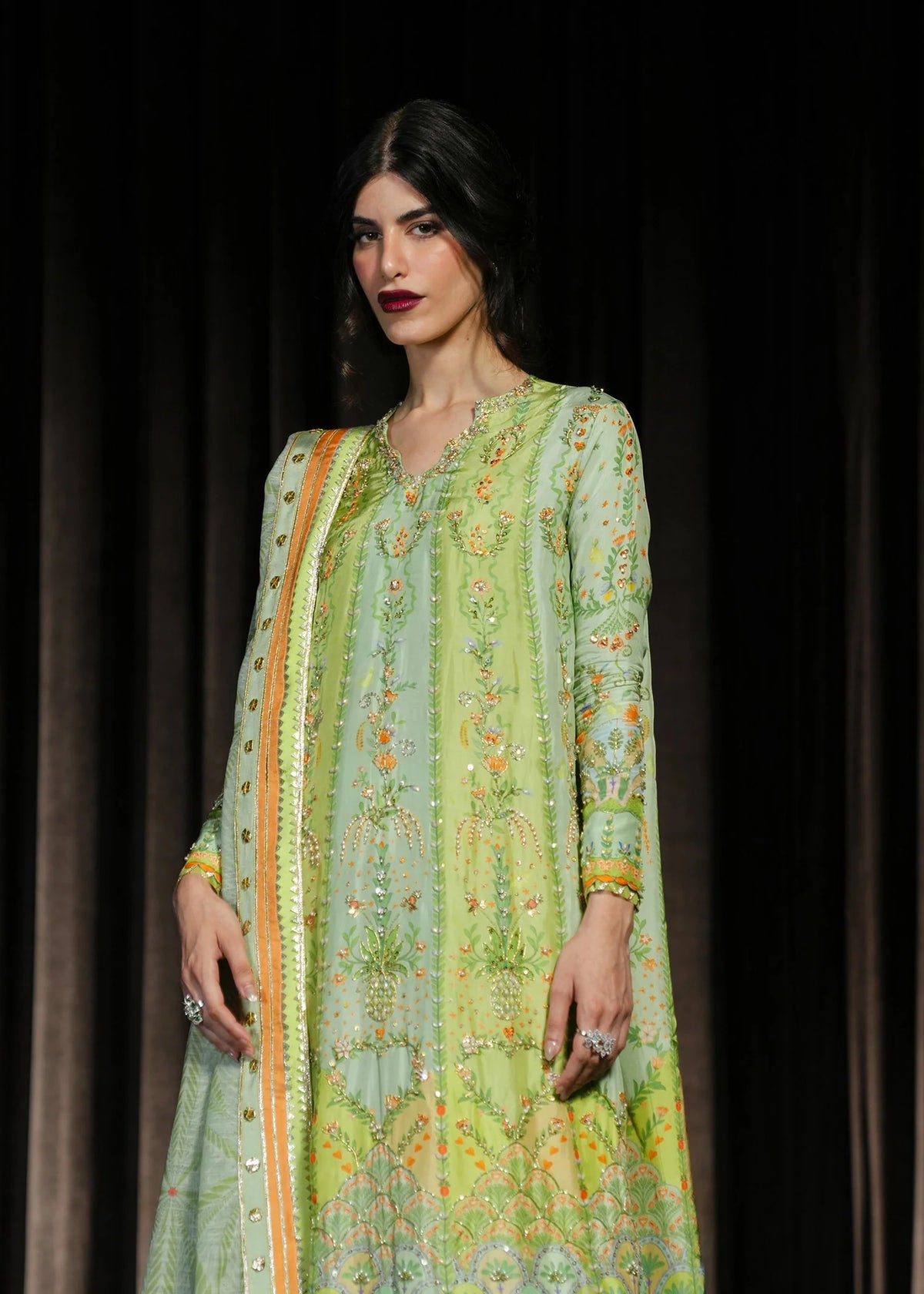 Crimson Prints :Rangralli - Lime