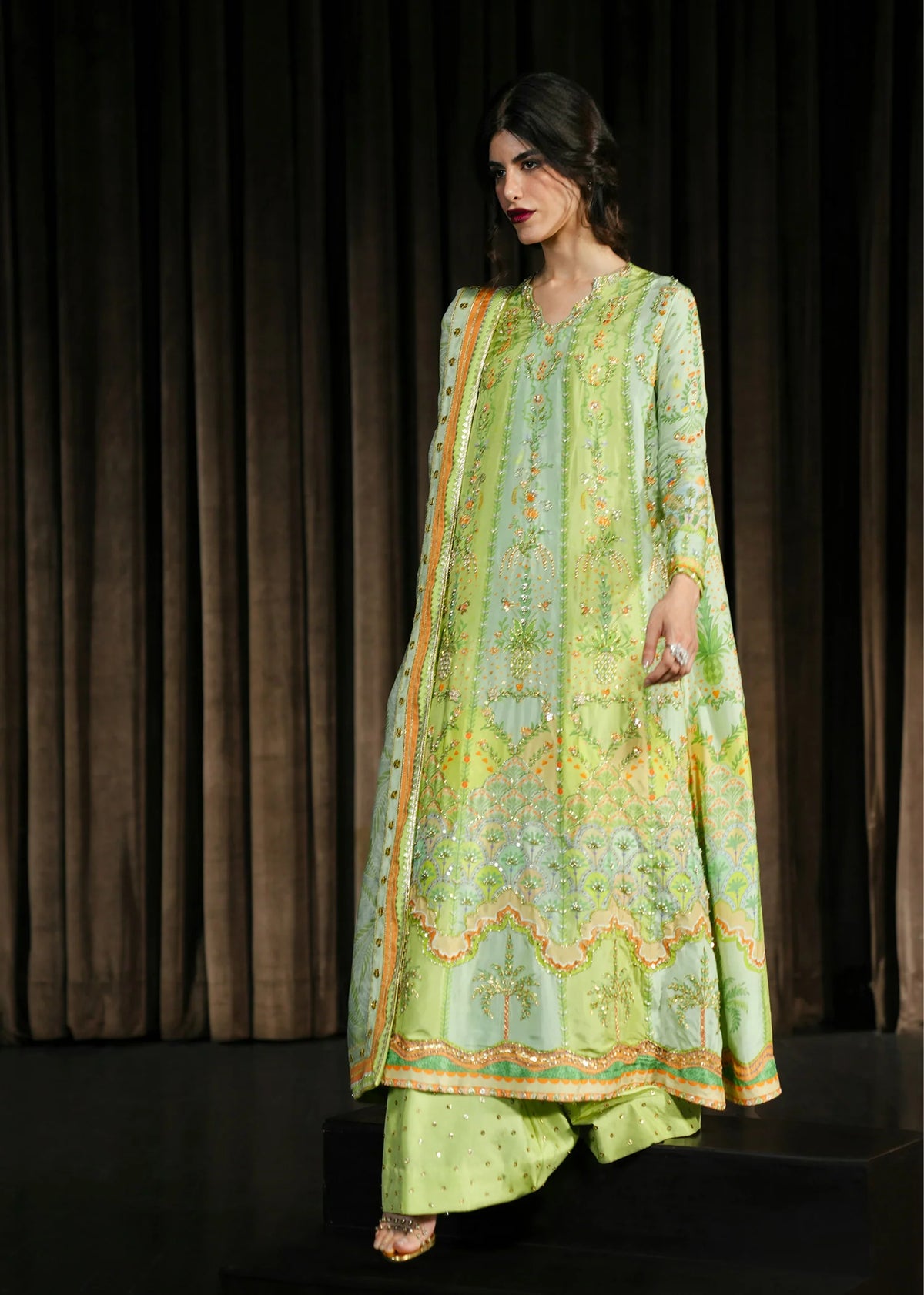 Crimson Prints :Rangralli - Lime