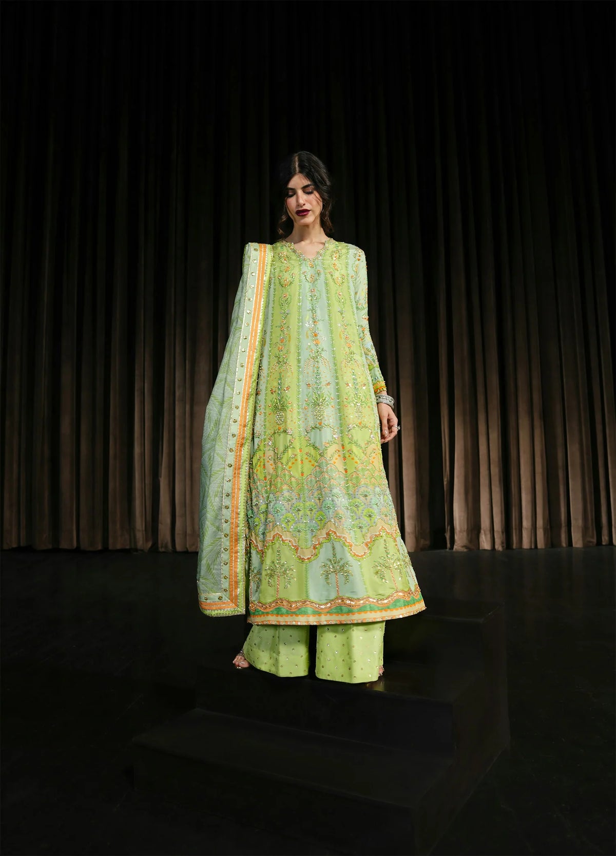 Crimson Prints :Rangralli - Lime