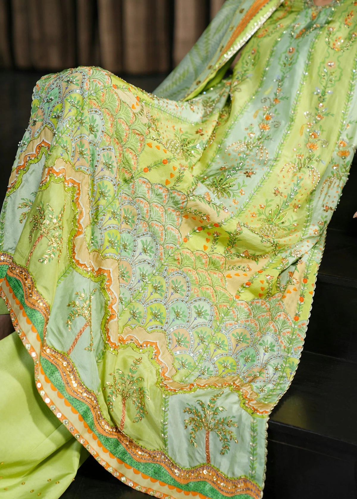 Crimson Prints :Rangralli - Lime