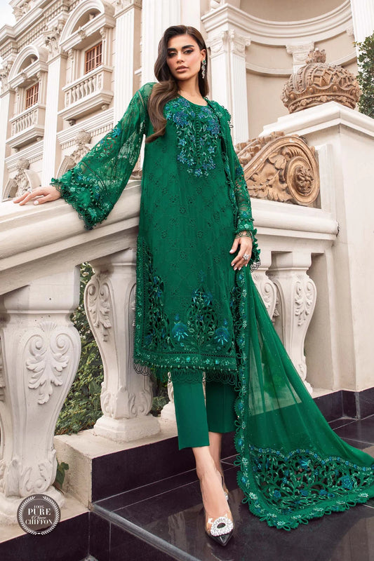 Maria B Embroidered Chiffon MPC -23108  EMRALD GREEN
