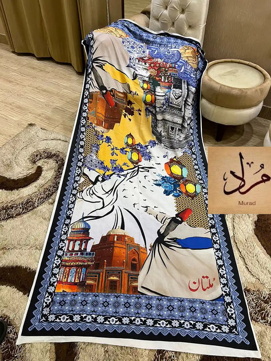 MULTAN - Swiss digital printed shawl