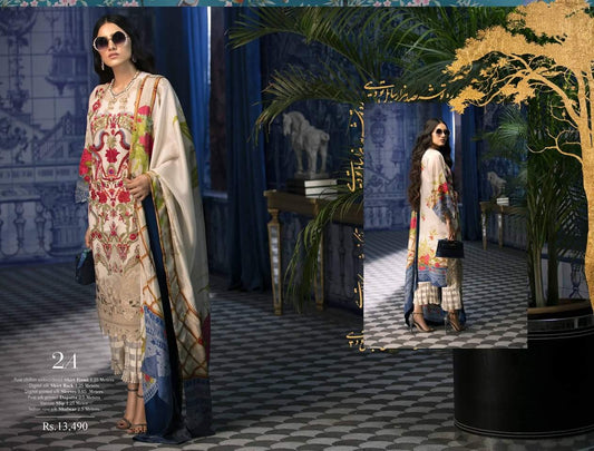 Sana Safinaz SIlk / Chiffon FLORAL  02A