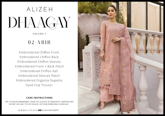 D02 ABIR - ALIZEH FORMALS (DHAAGAY) CHIFFON