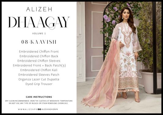 D08 KAAVISH- ALIZEH FORMALS (DHAAGAY) CHIFFON