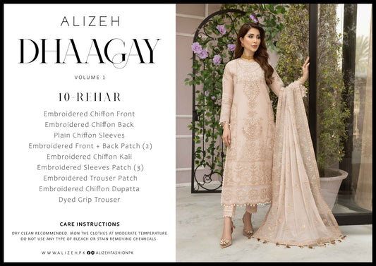 D10 REHAR- ALIZEH FORMALS (DHAAGAY) CHIFFON