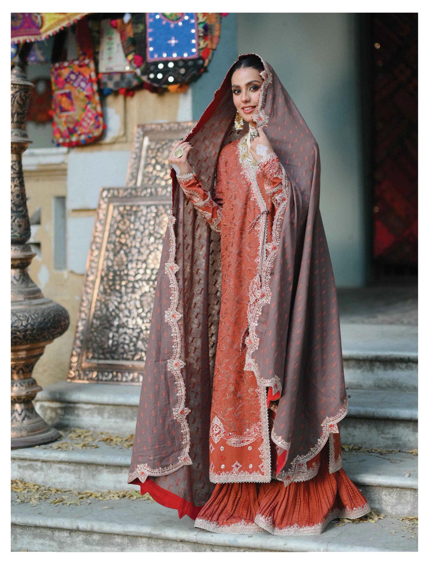K10 -ARMEENA-  Qalamkar Luxury Shawl Collection