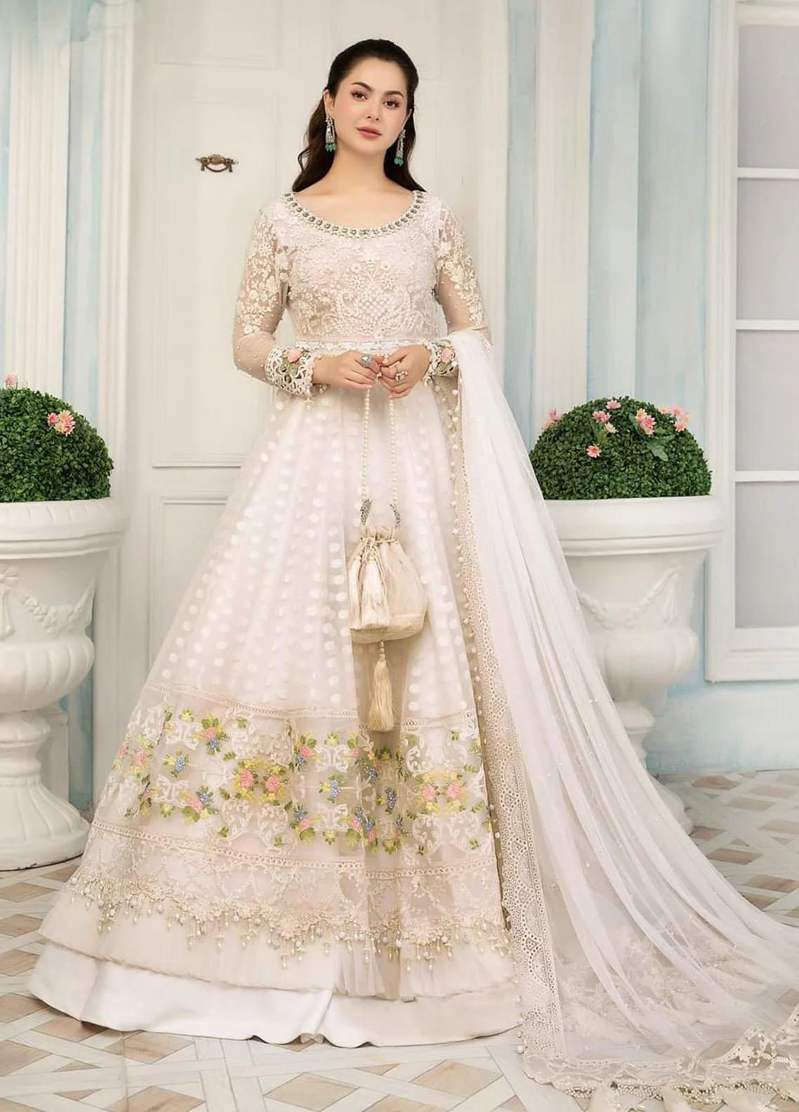 Maria B Embroidered Chiffon D-03 MURAD FABRICS Maria B Embroidered Chiffon D-03 MURAD FABRICS