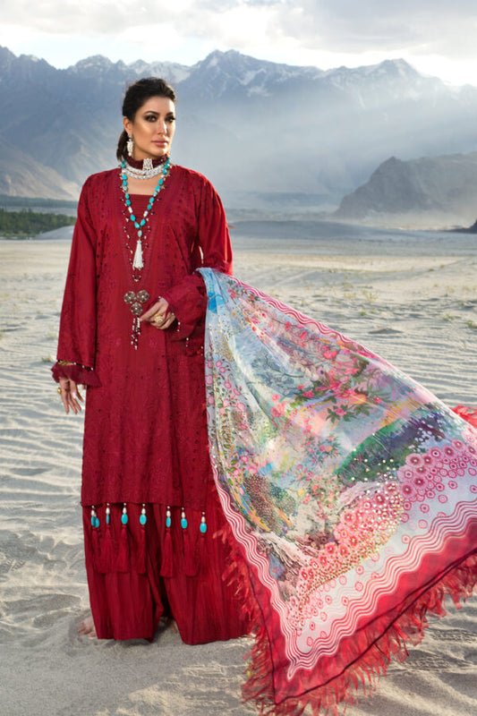 Nisa Hussain Lawn - NHL01 - Haute Red