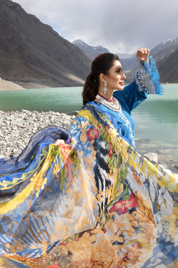 Nisa Hussain Lawn - NHL03 - Balein Blue