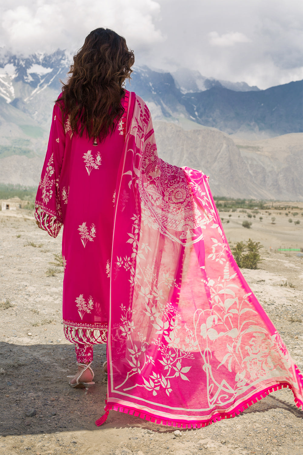 Nisa Hussain Lawn - NHL04 - Rubellite