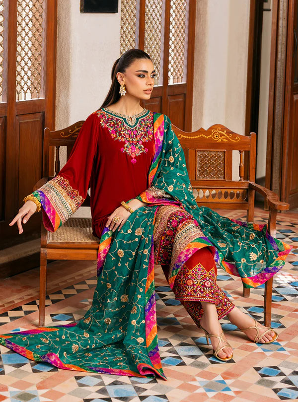 ZAINAB CHOTTANI VELVET UNSTITCHED SIFA