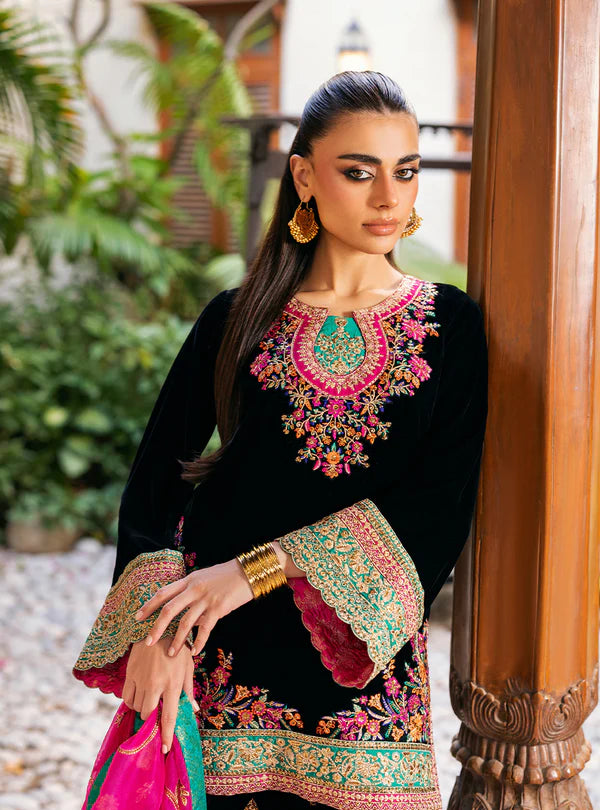 ZAINAB CHOTTANI VELVET UNSTITCHED ZEBA