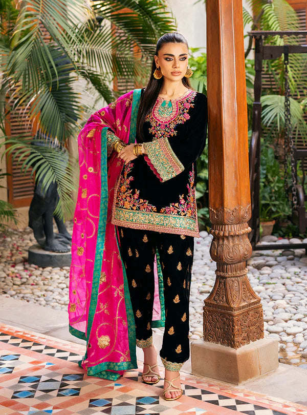 ZAINAB CHOTTANI VELVET UNSTITCHED ZEBA