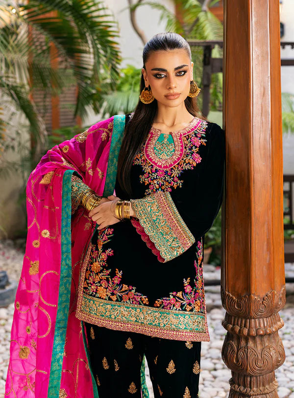 ZAINAB CHOTTANI VELVET UNSTITCHED ZEBA
