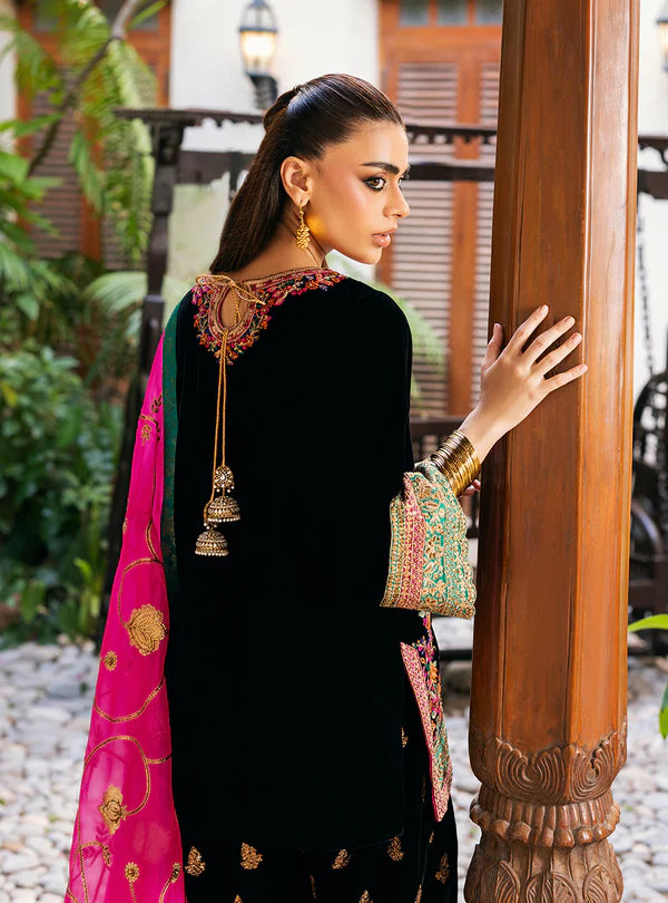 ZAINAB CHOTTANI VELVET UNSTITCHED ZEBA