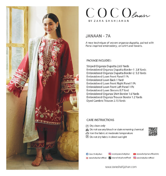 07A -JANAAN -  COCO LAWN  UNSTITCHED 24