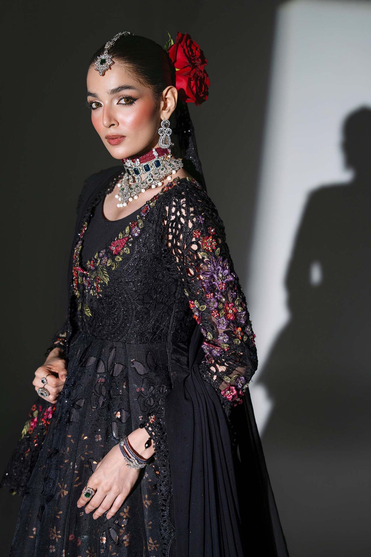 MARIA-B-EMBROIDERED CHIFFON BD-3101-Obsidian Garden