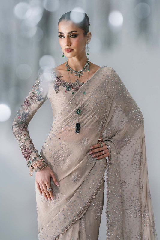 MARIA-B-EMBROIDERED CHIFFON BD-3103-Moon Grey