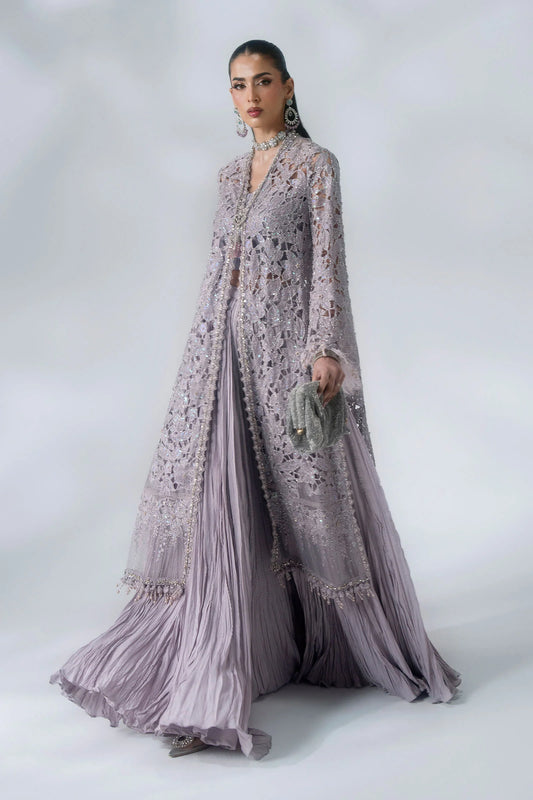 MARIA-B-EMBROIDERED CHIFFON BD-3105-Dusty Lilac