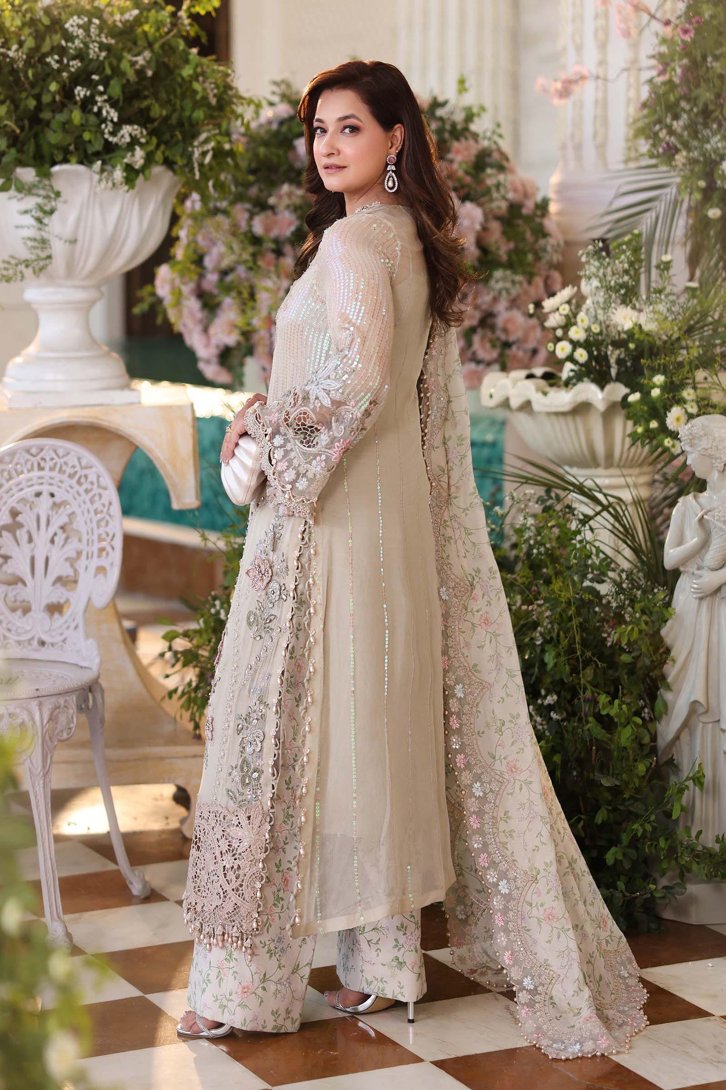 Maria B Chiffon 107-Ivory Beige