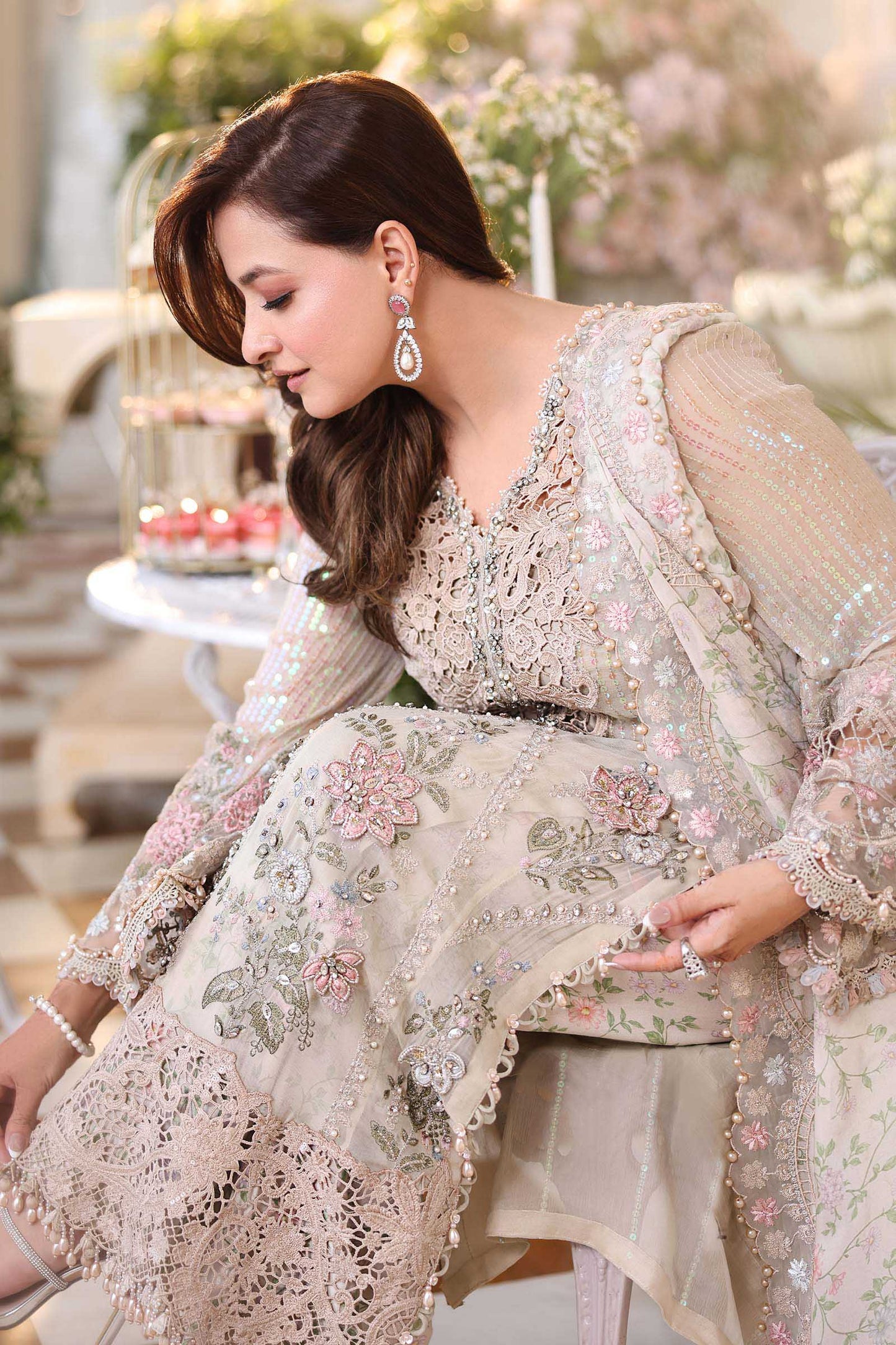 Maria B Chiffon 107-Ivory Beige