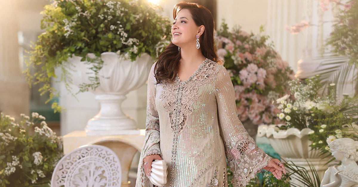 Maria B Chiffon 107-Ivory Beige