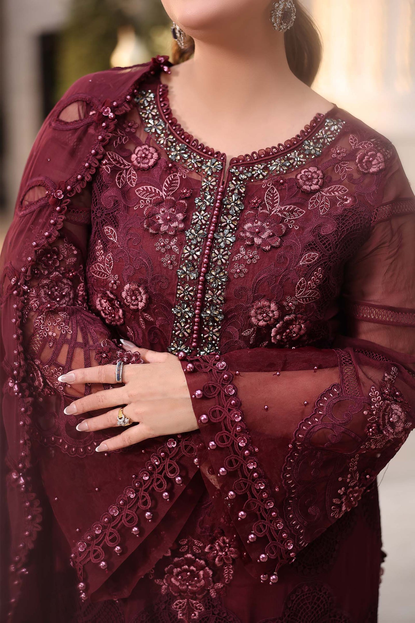 Maria B 108-Burgundy