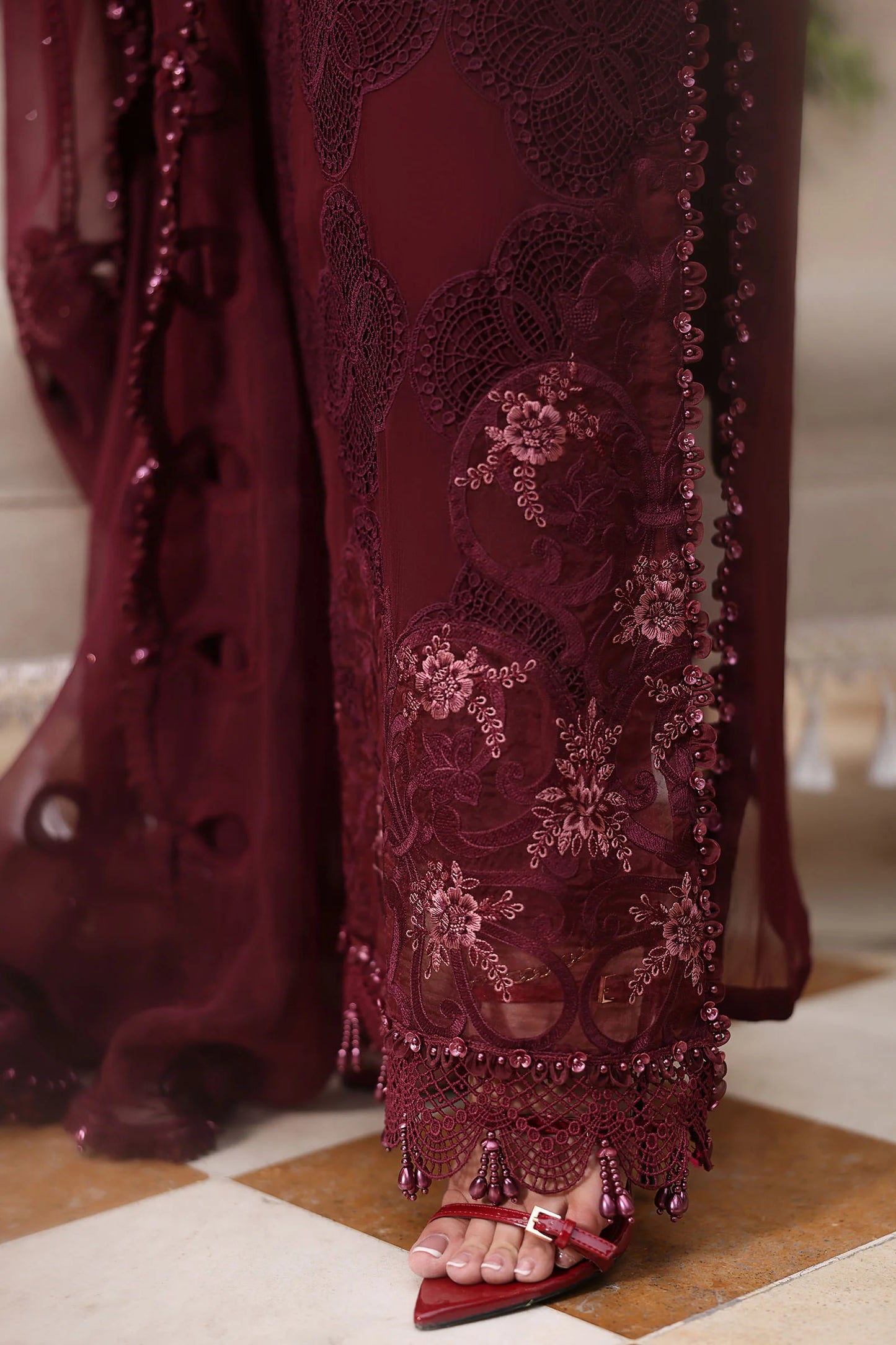 Maria B 108-Burgundy