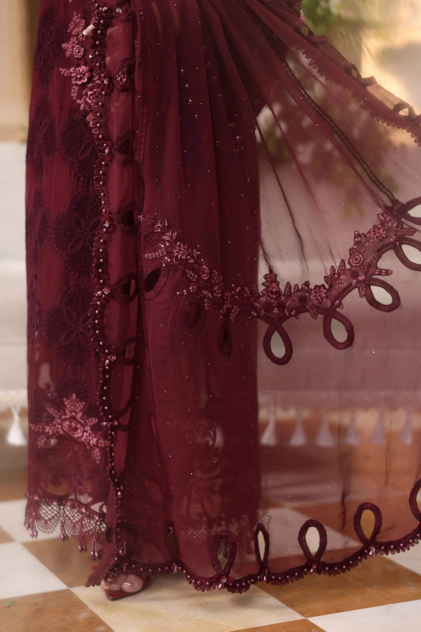 Maria B 108-Burgundy