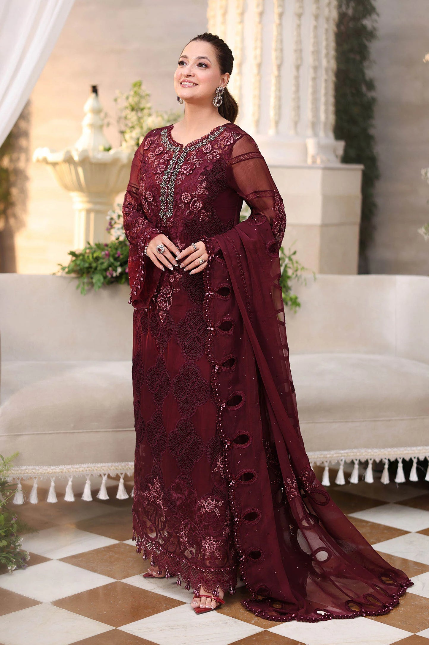 Maria B 108-Burgundy