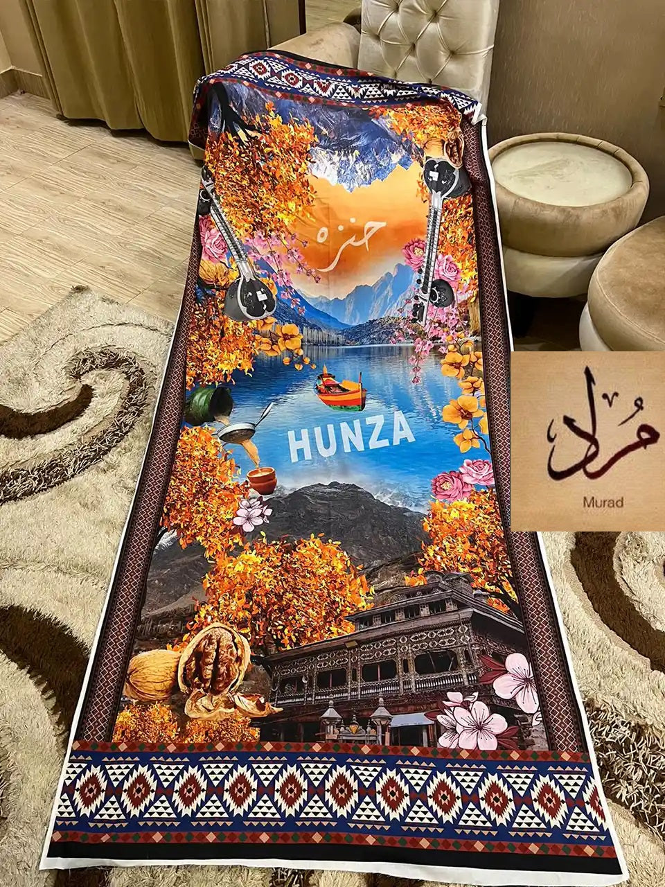 HUNZA- Swiss digital printed shawl