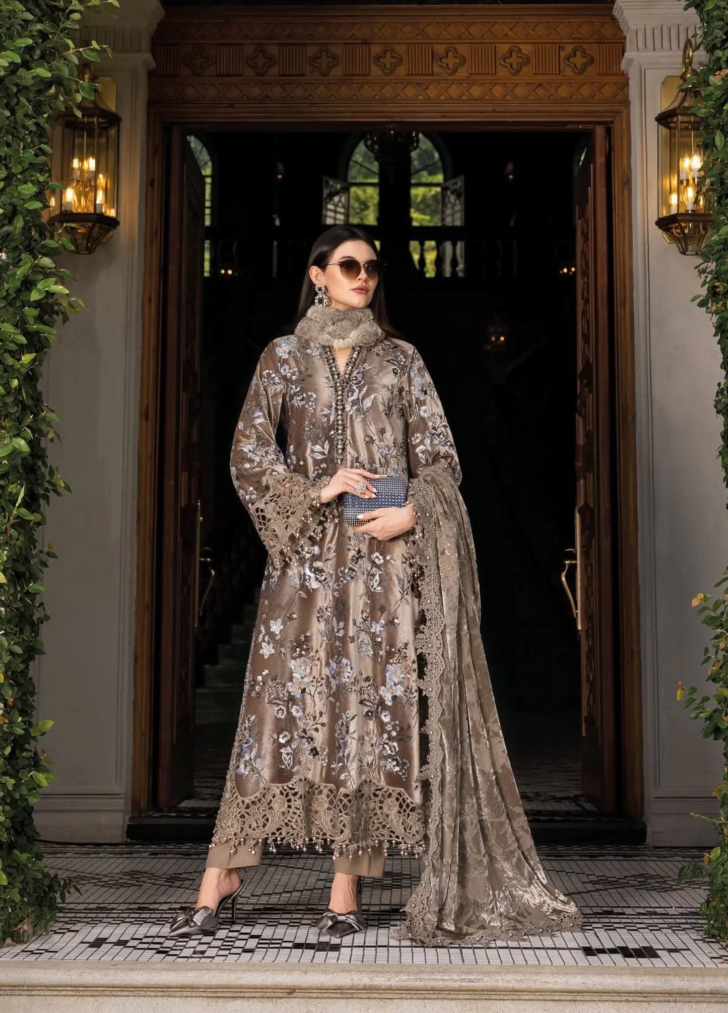 Maria B Unstitched Embroidered Velvet D3