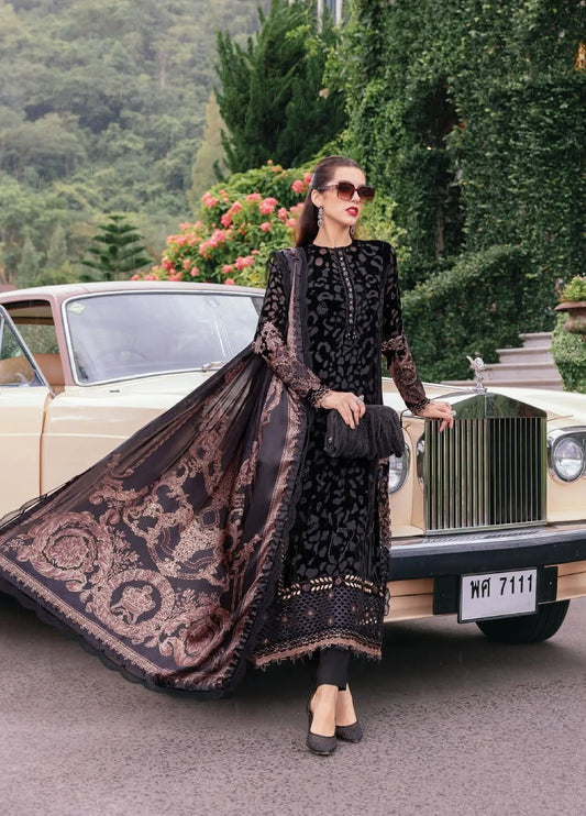 Maria B Unstitched Embroidered Velvet D1