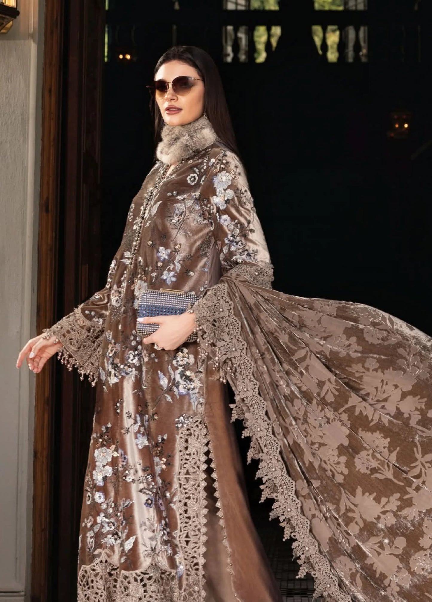 Maria B Unstitched Embroidered Velvet D3