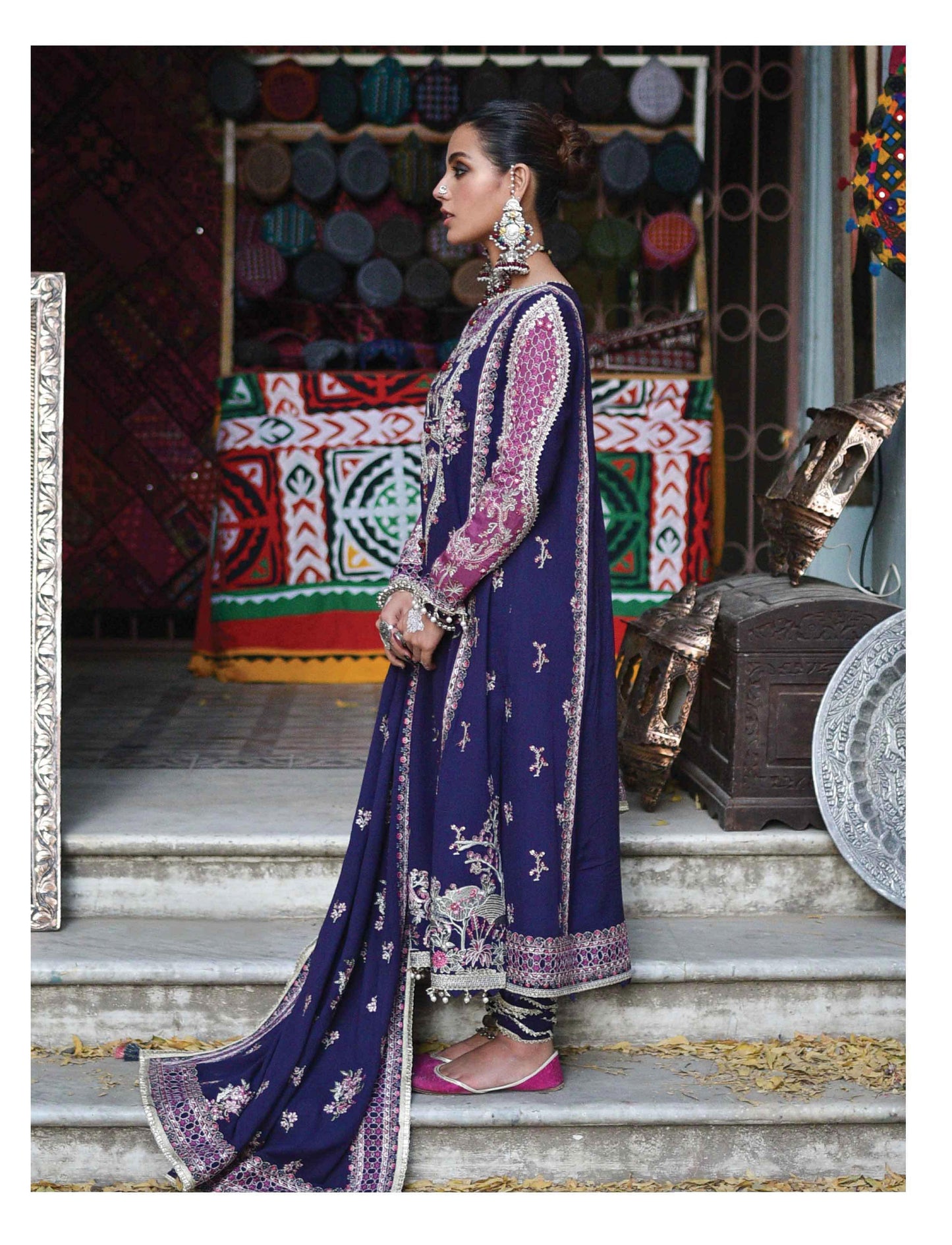 K08 -JIYA-  Qalamkar Luxury Shawl Collection