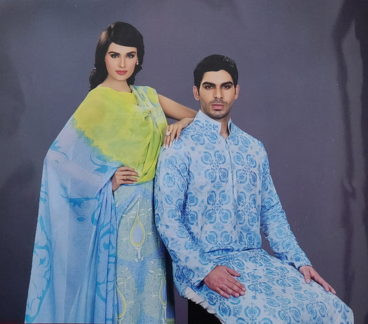 HSY Lawn Prints - Persia Blue